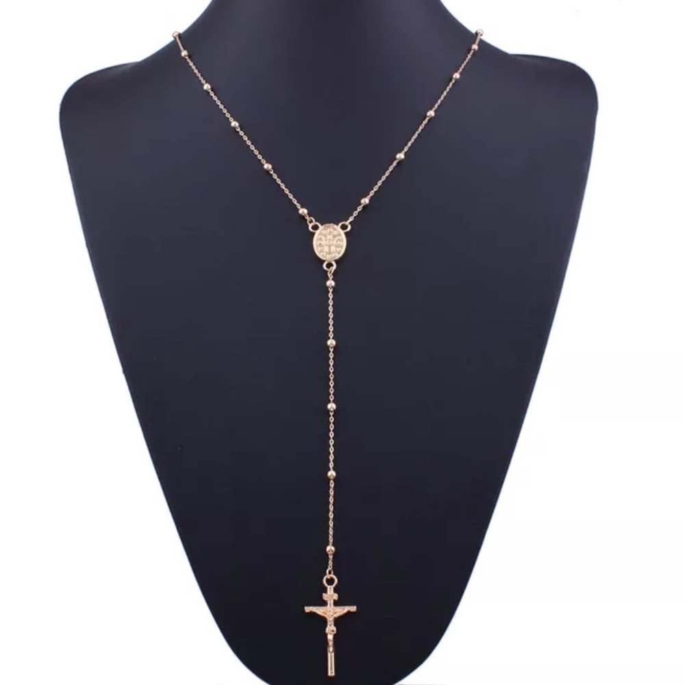 Beautiful Gold Rosary Necklace